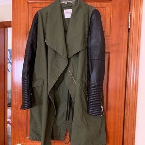 Zara jacket with leather sleeves